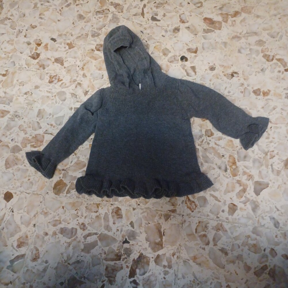 Starting Out Baby Girl's Hooded Sweater 12 Months Gray